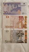 3 banconote fac-simile da 5